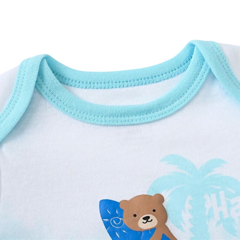 Body Infantil Manga Curta Masculino Personalizado Gentleman e Ursinho - Conjunto de até 6 Unidades