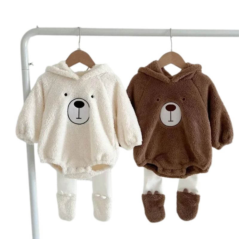 Conjunto Bebê Macacão e Body de Ursinho