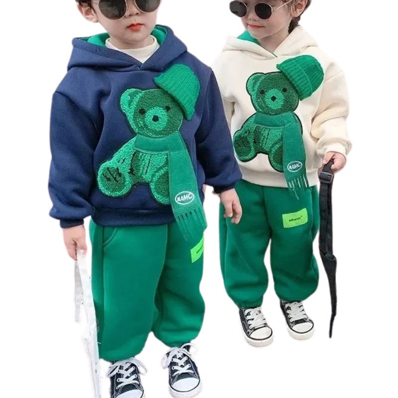 Conjunto Moletom Infantil Bordado de Ursinho