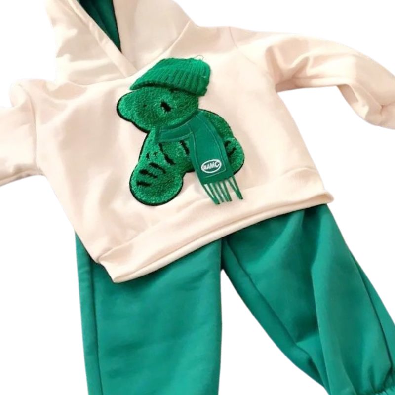 Conjunto Moletom Infantil Bordado de Ursinho