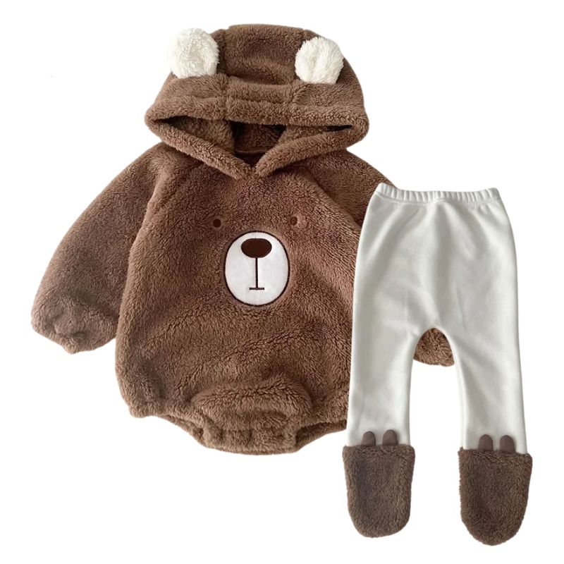Conjunto Bebê Macacão e Body de Ursinho