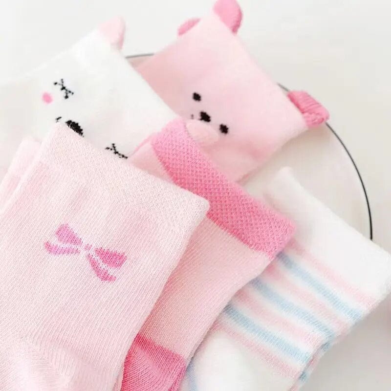 Meias de malha para bebês e crianças com 4 pares inclusos