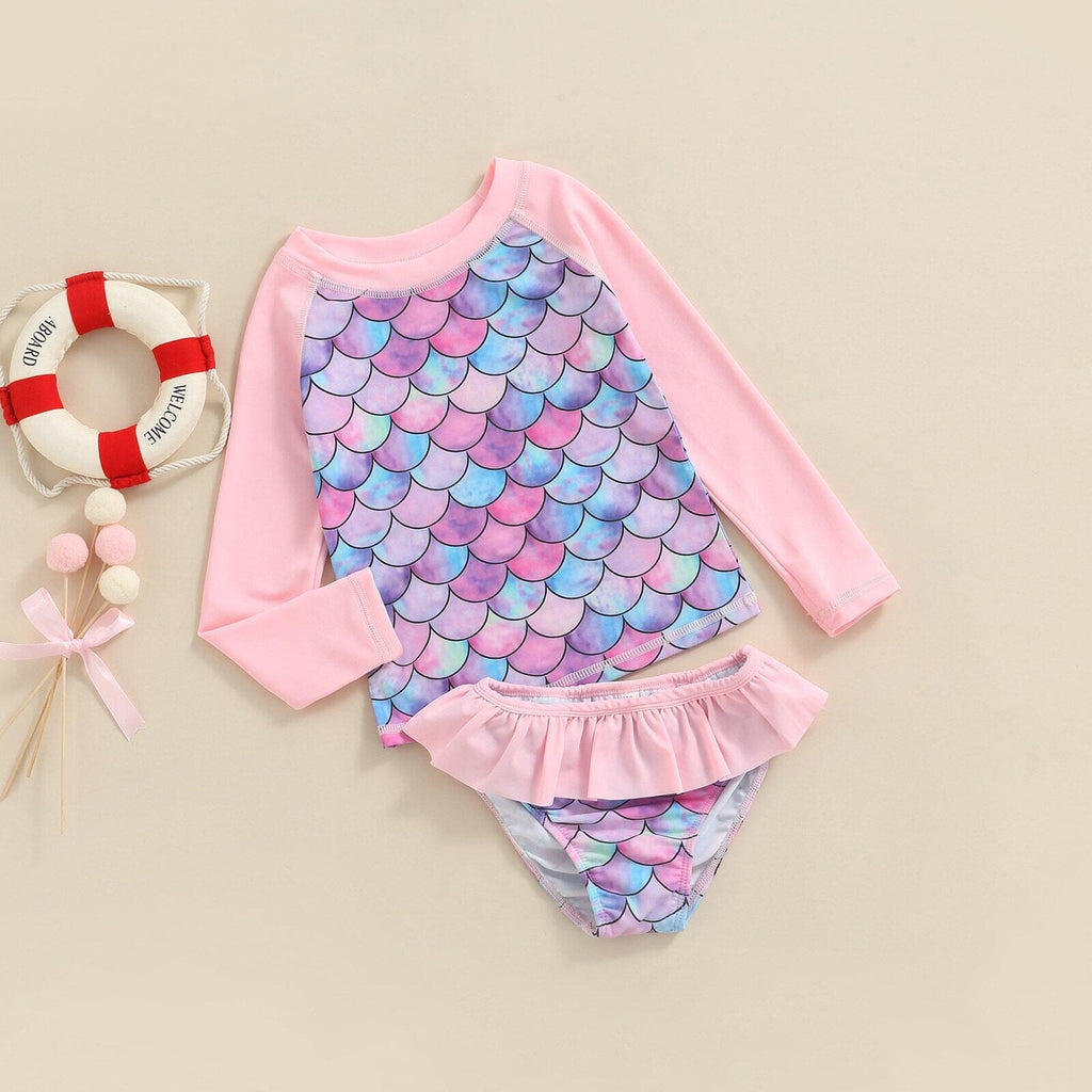 Biquíni Infantil Manga Comprida Sereia