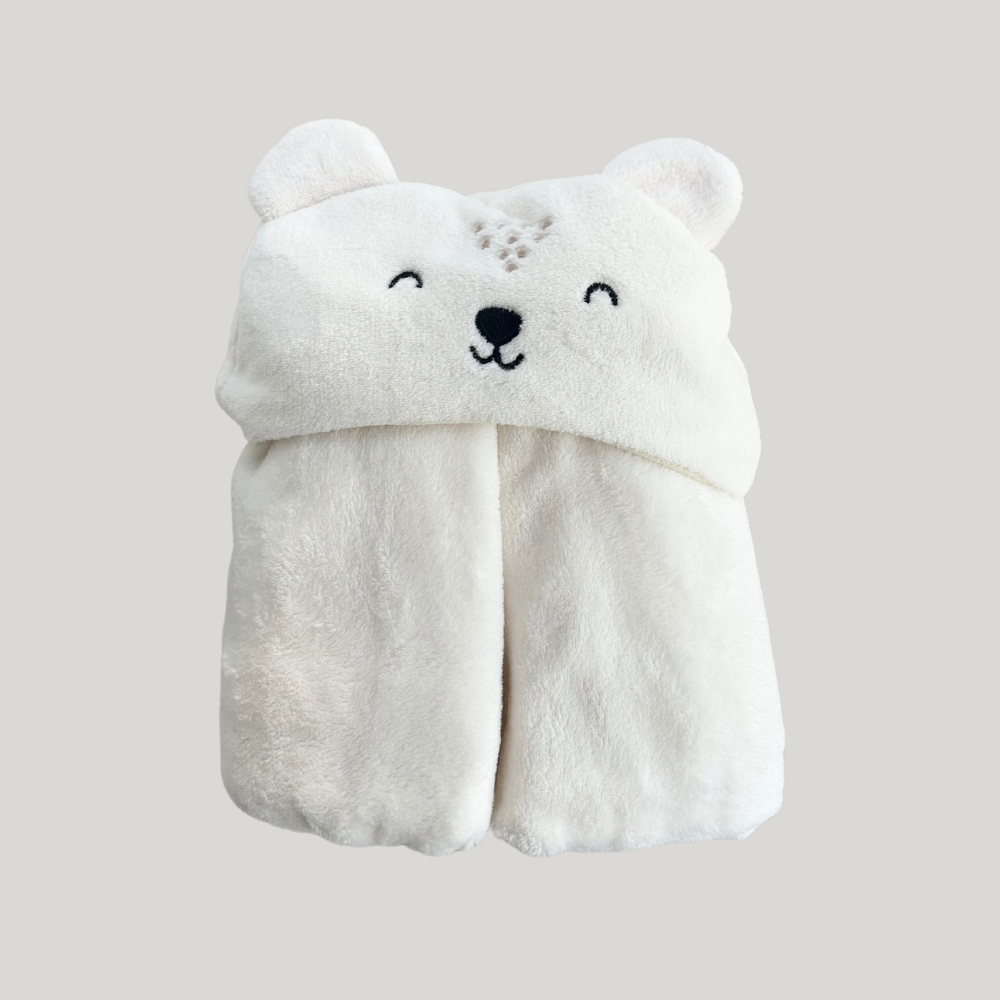 Cobertor Bebê Com Capuz Bear Off White