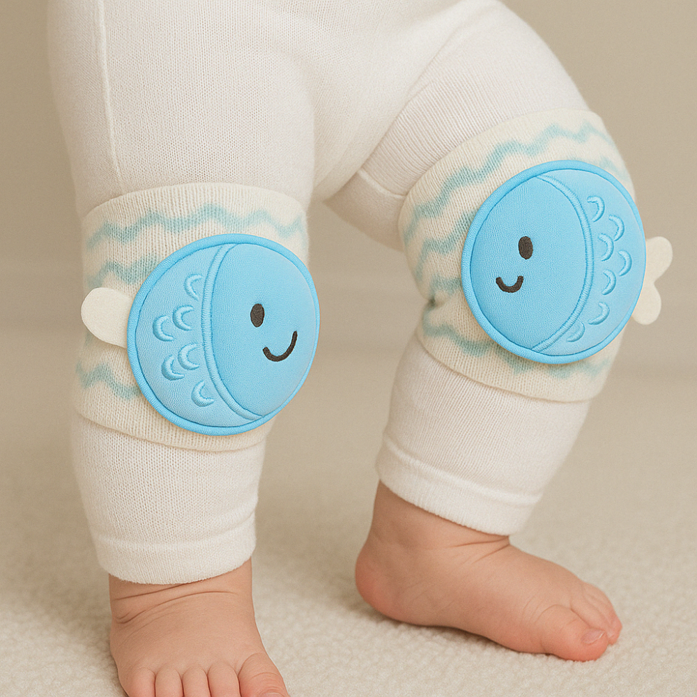 Joelheira Bebê Anti-Atrito Proteção Engatinhar Peixe