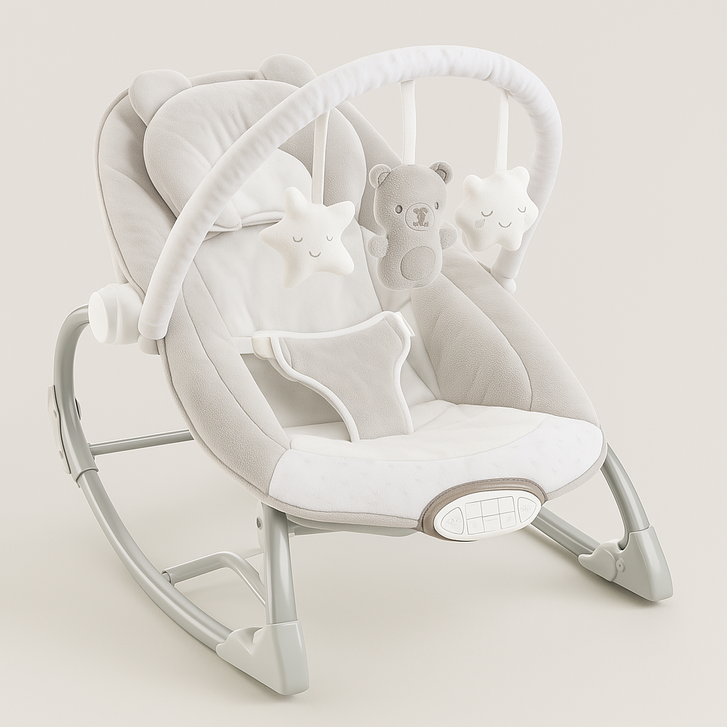 Cadeira De bebê Anti Stress Musical Conforto Diversão Bege