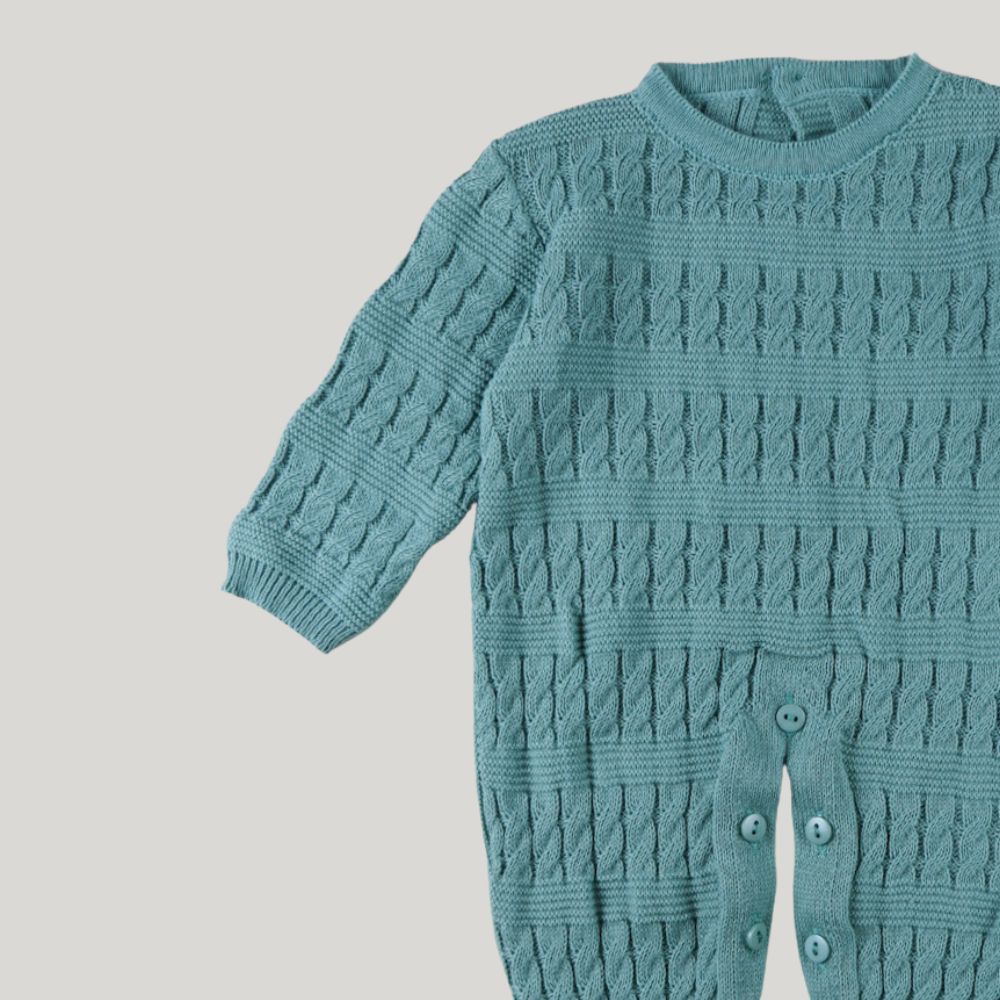 Macacão Bebê Tricot Versalhes Verde Menta