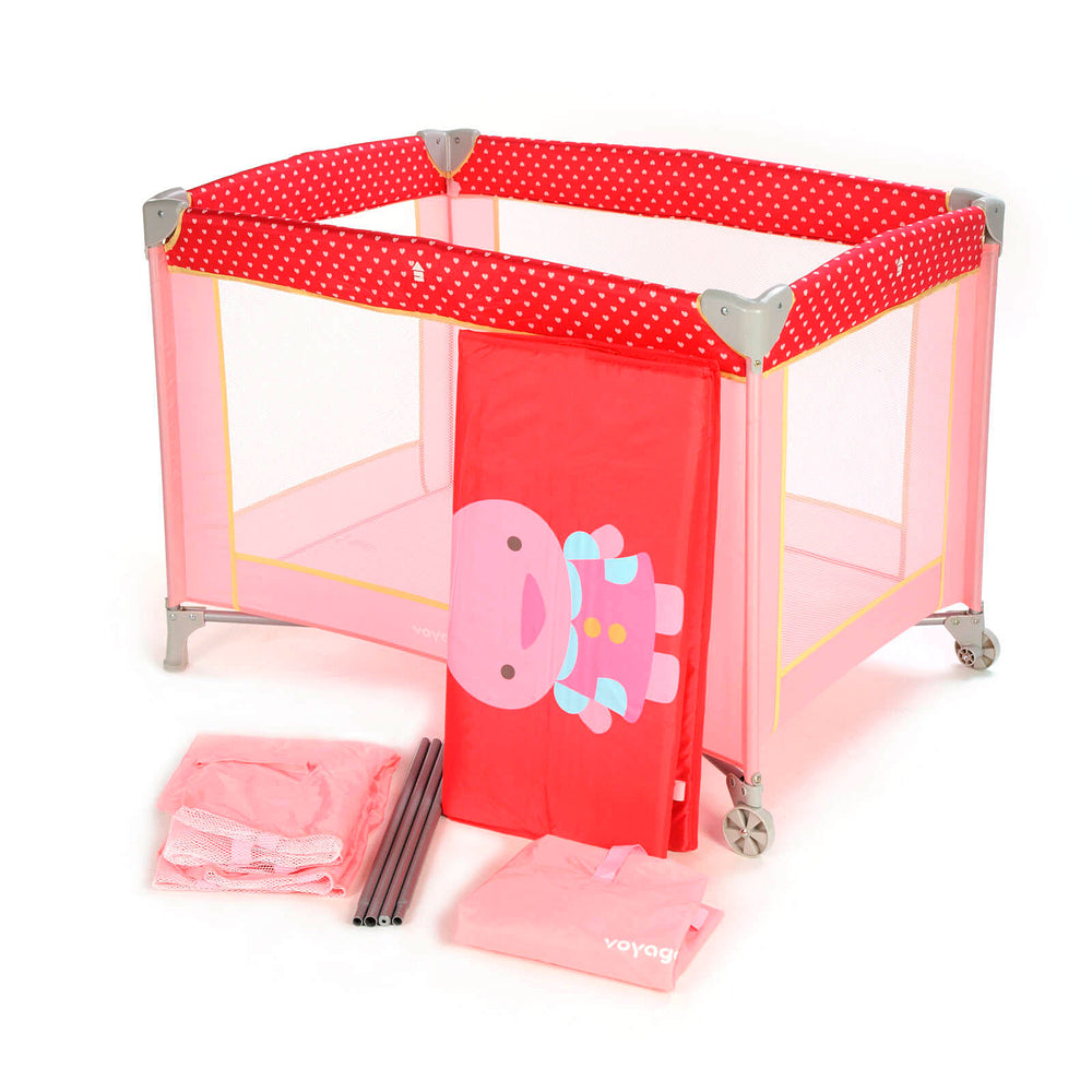 Berço Portátil Fit – 2 Alturas, Mosquiteiro e Rodas