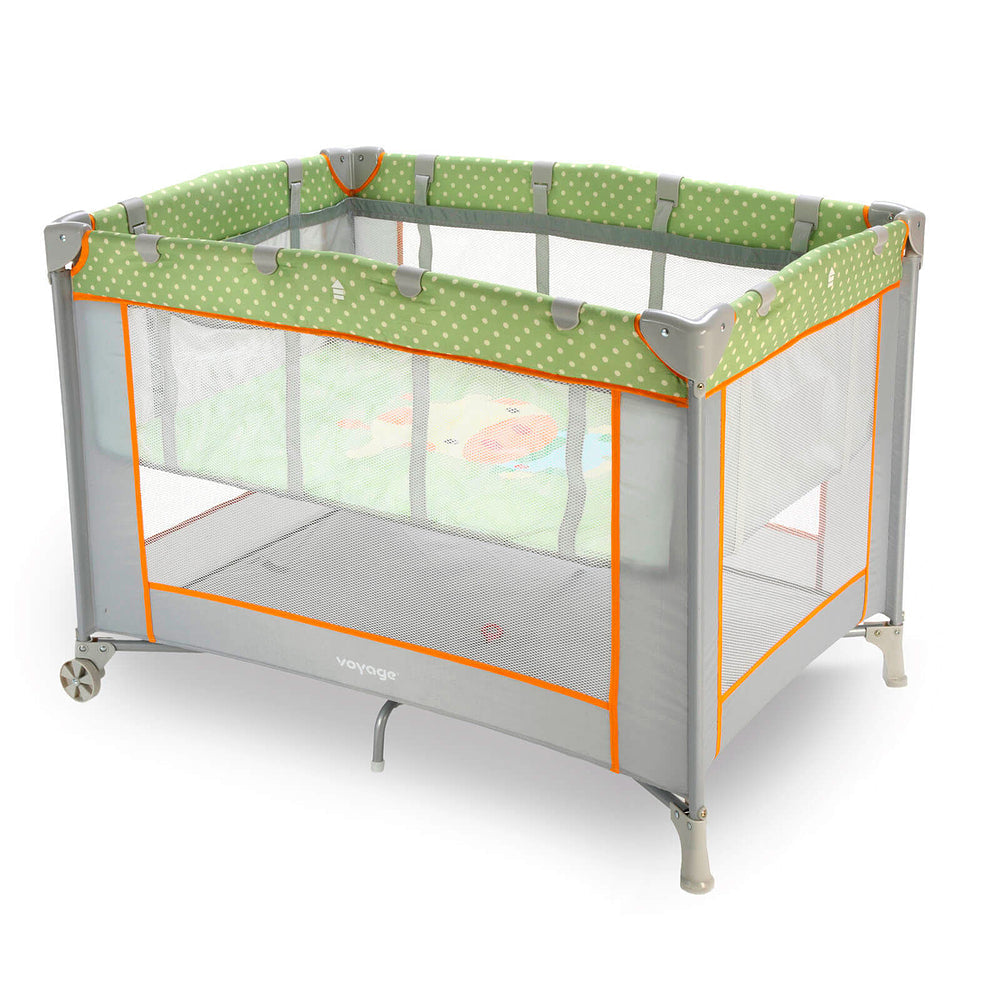 Berço Portátil Fit – 2 Alturas, Mosquiteiro e Rodas