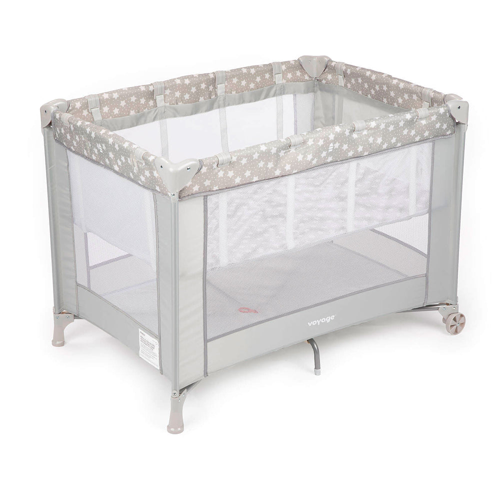 Berço Portátil Fit – 2 Alturas, Mosquiteiro e Rodas