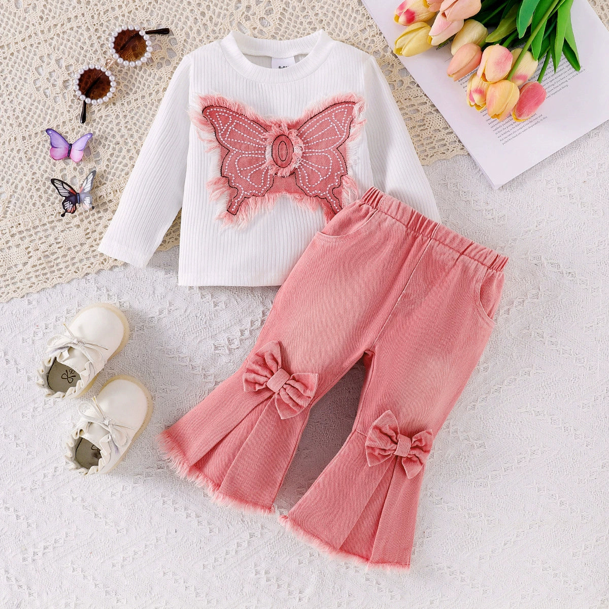 Conjunto Infantil Feminino Borboleta e Jeans