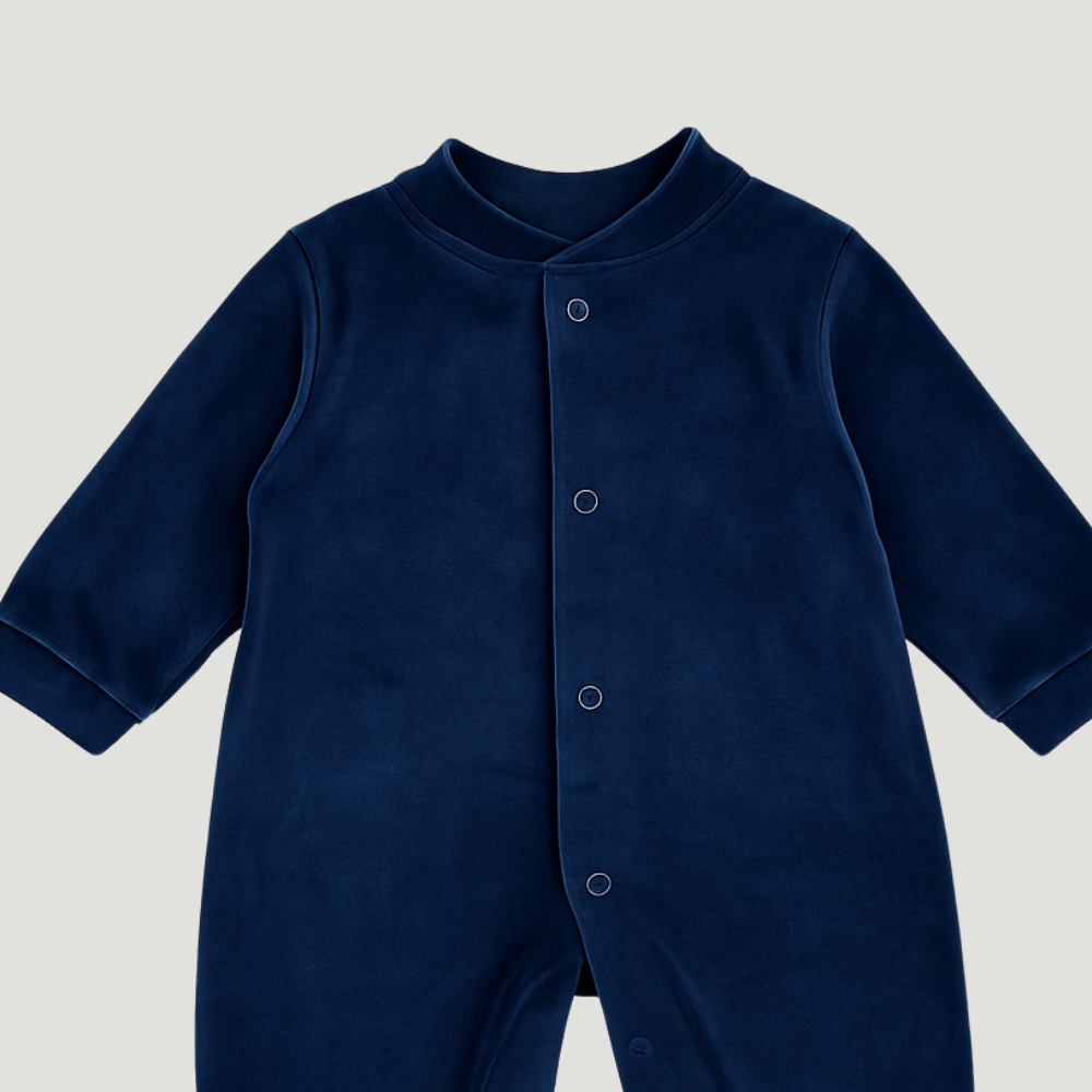 Macacão Bebê Recém Nascido Veludo Marinho