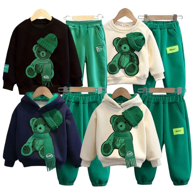 Conjunto Moletom Infantil Bordado de Ursinho