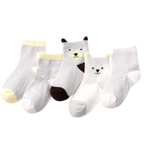 Meias de malha para bebês e crianças com 4 pares inclusos