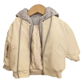 Jaqueta Couro Infantil Masculina com Capuz