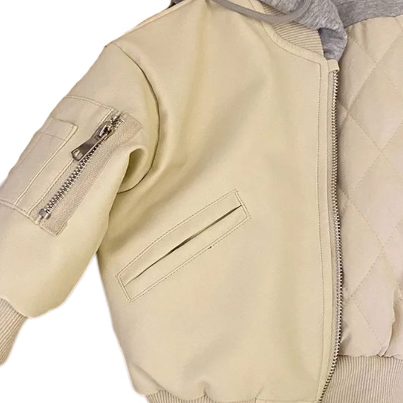 Jaqueta Couro Infantil Masculina com Capuz