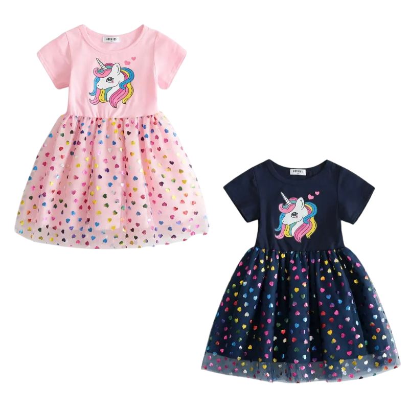 Vestido Verão Unicórnio Infantil