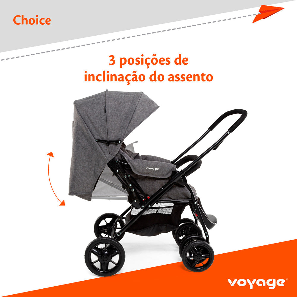 Carrinho De Bebê Choice Passeio Reversível e Retrátil