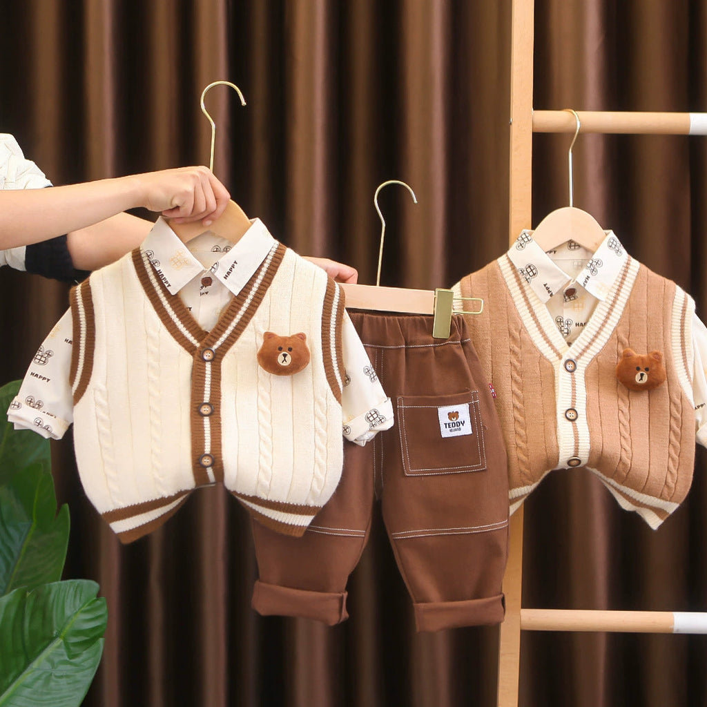 Conjunto Infantil Masculino 3 Peças Ursinho