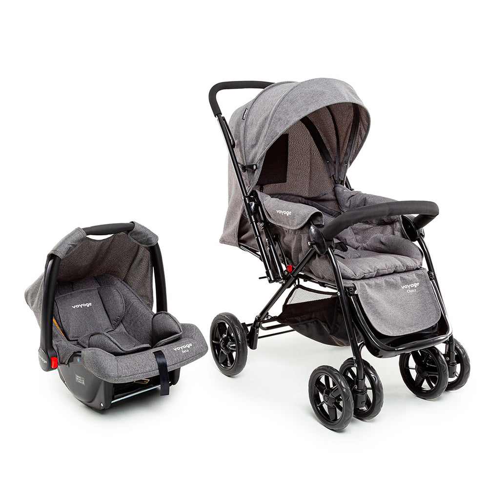 Travel System Choice Duo (Conjunto de Carrinho de Bebê Com Alça Reversível + Bebê Conforto)