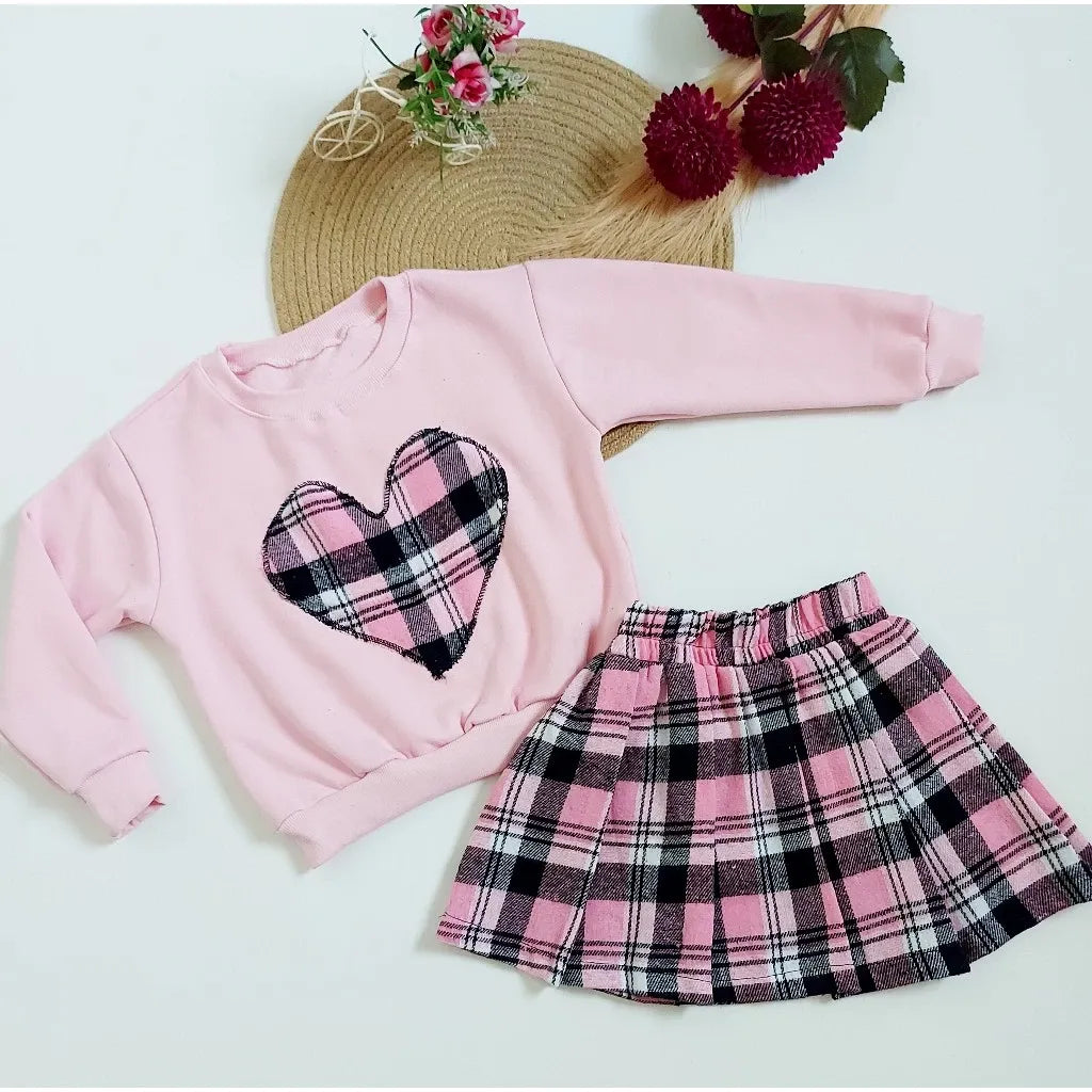 Conjunto Infantil Coraçãozinho Xadrez
