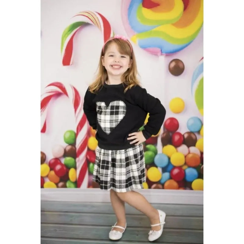 Conjunto Infantil Coraçãozinho Xadrez