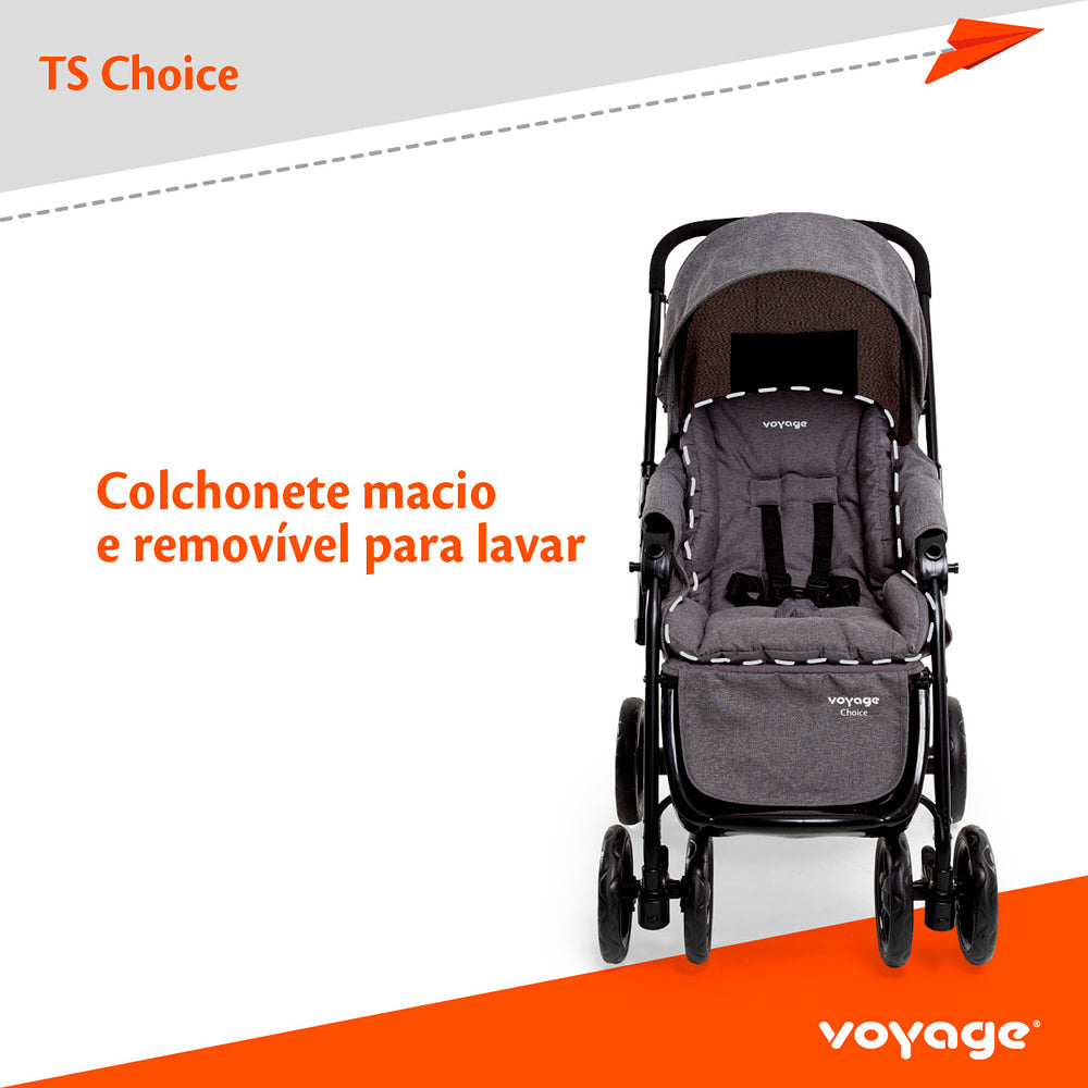 Travel System Choice Duo (Conjunto de Carrinho de Bebê Com Alça Reversível + Bebê Conforto)