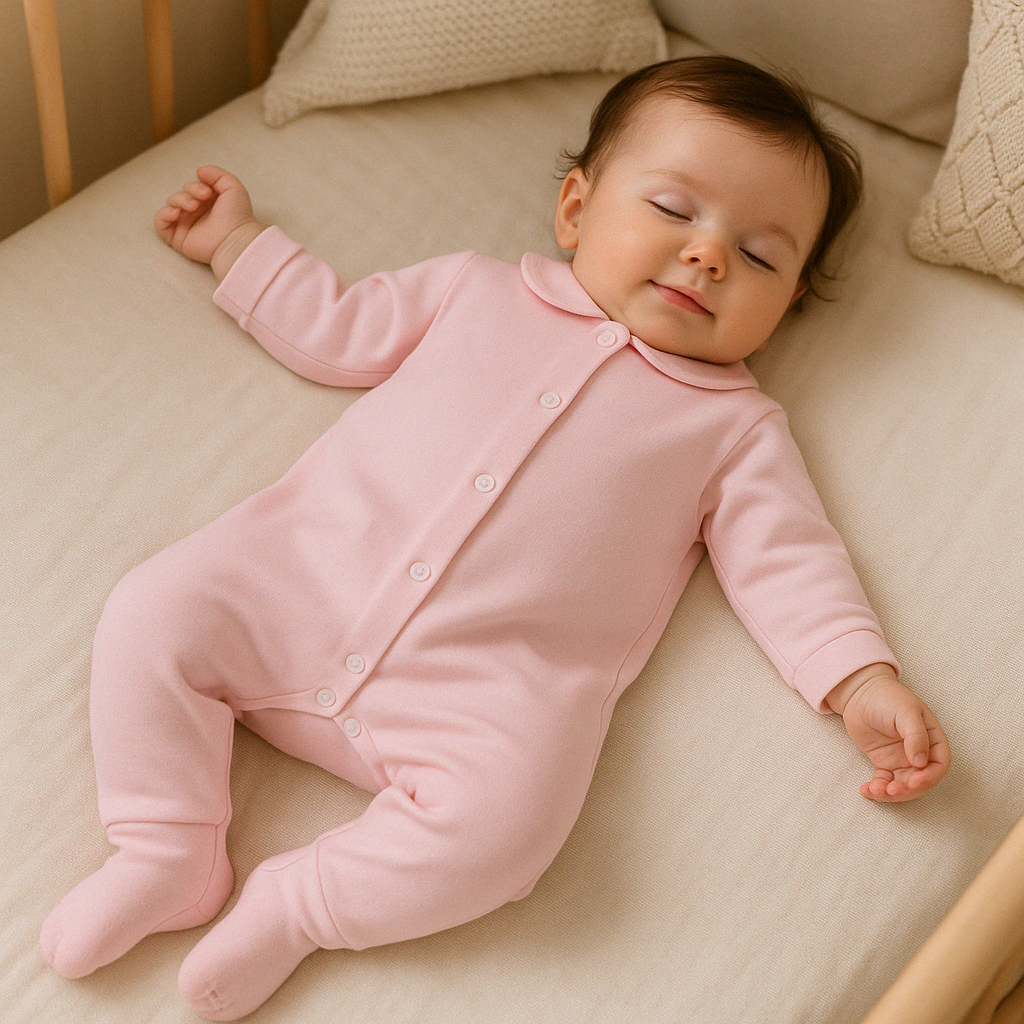 Macacão Bebê Ribana Rosa Vira Pezinho