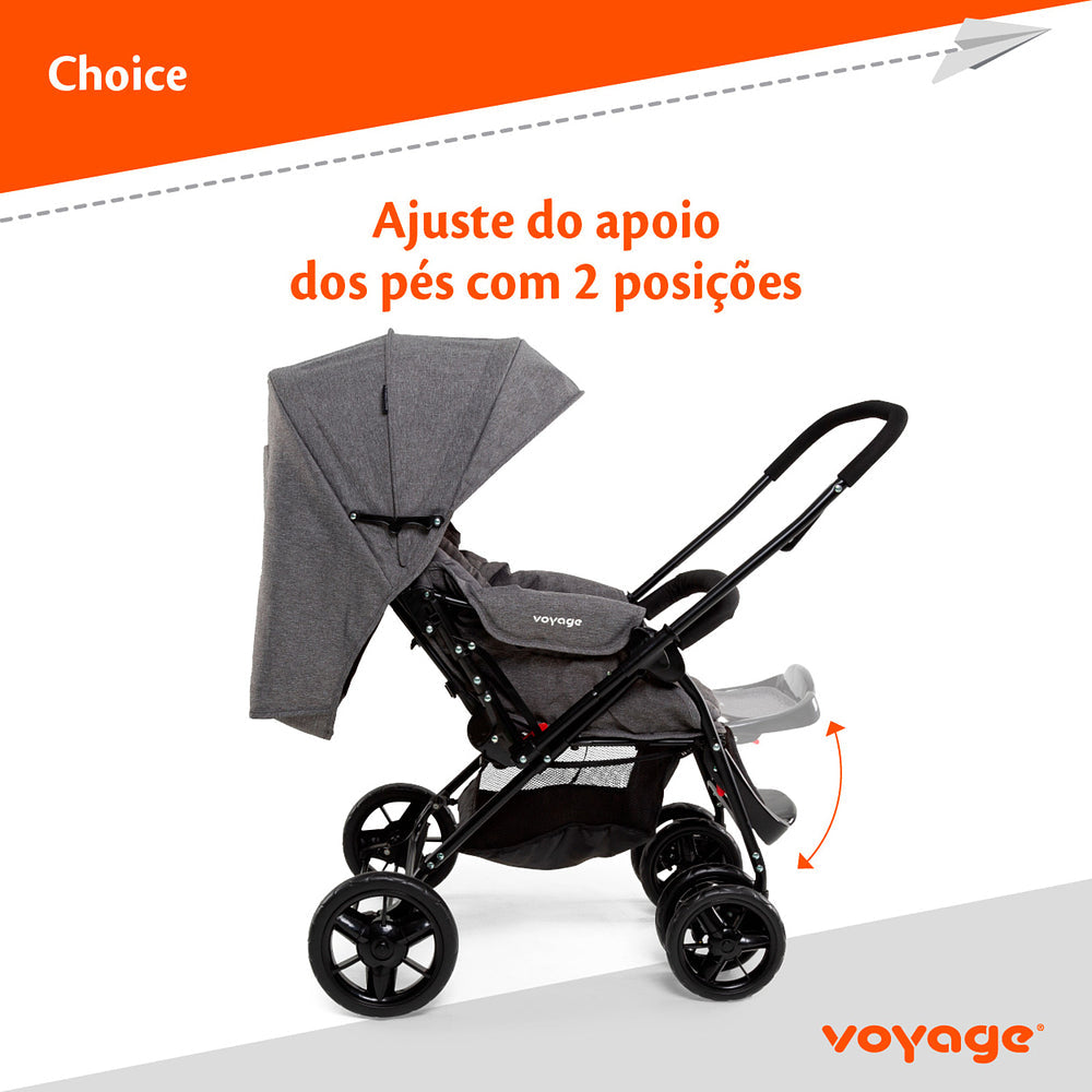 Carrinho De Bebê Choice Passeio Reversível e Retrátil