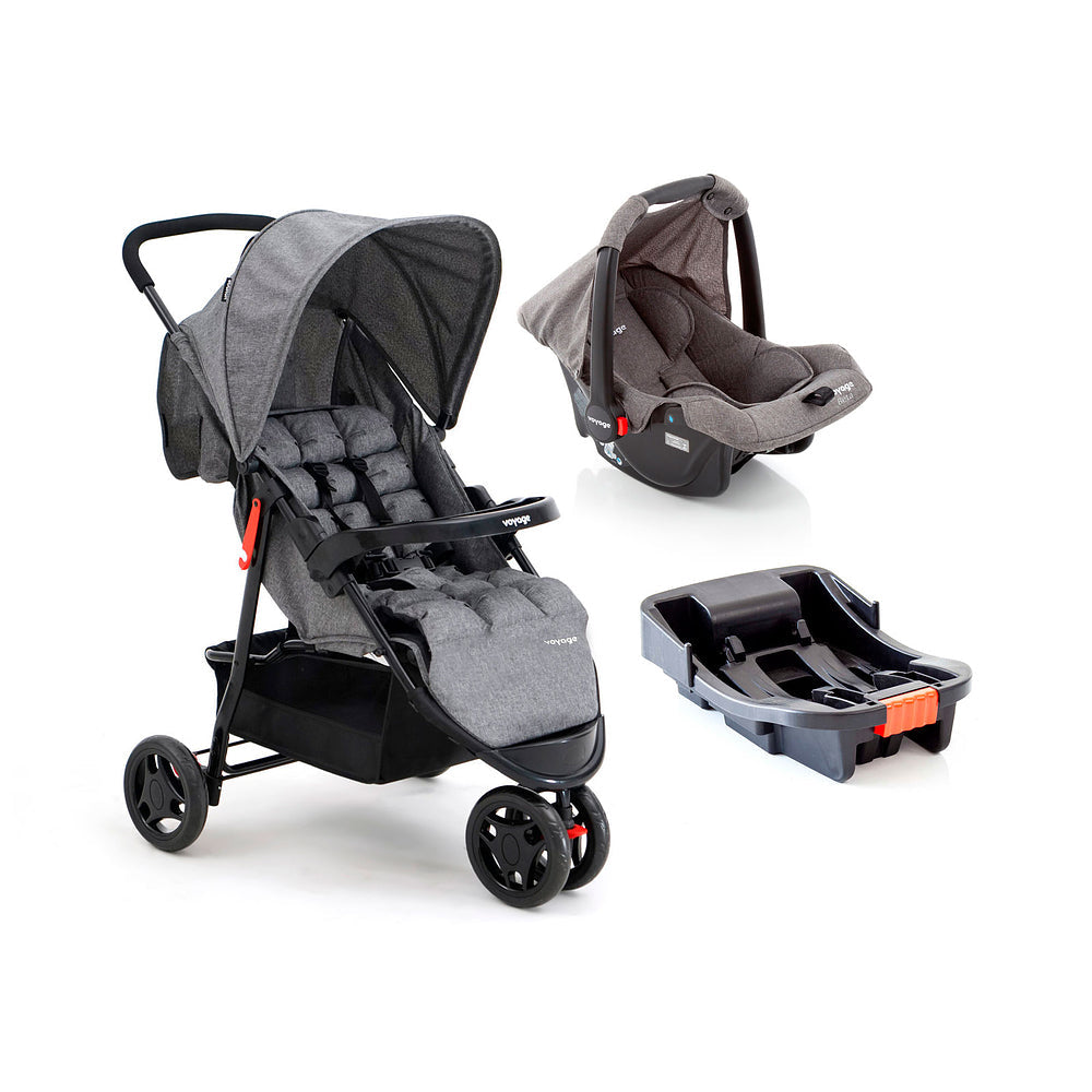 Travel System Delta Trio Pro ( Conjunto de Carrinho + Bebê Conforto + Base para Auto)