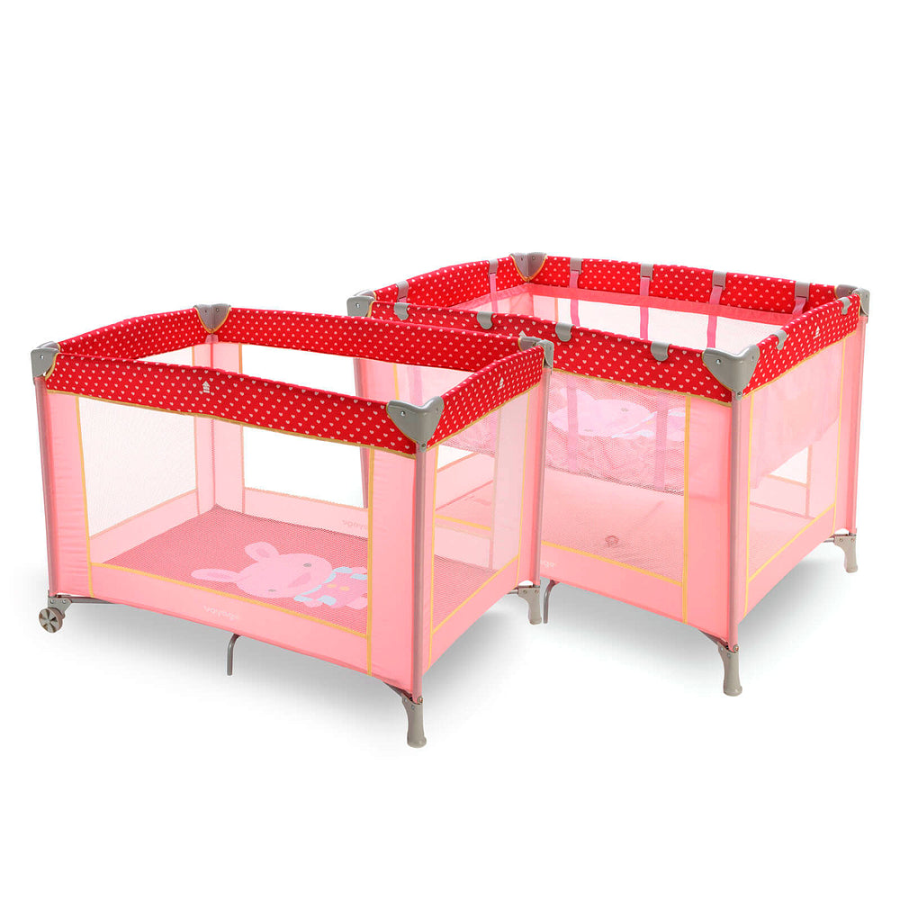 Berço Portátil Fit – 2 Alturas, Mosquiteiro e Rodas