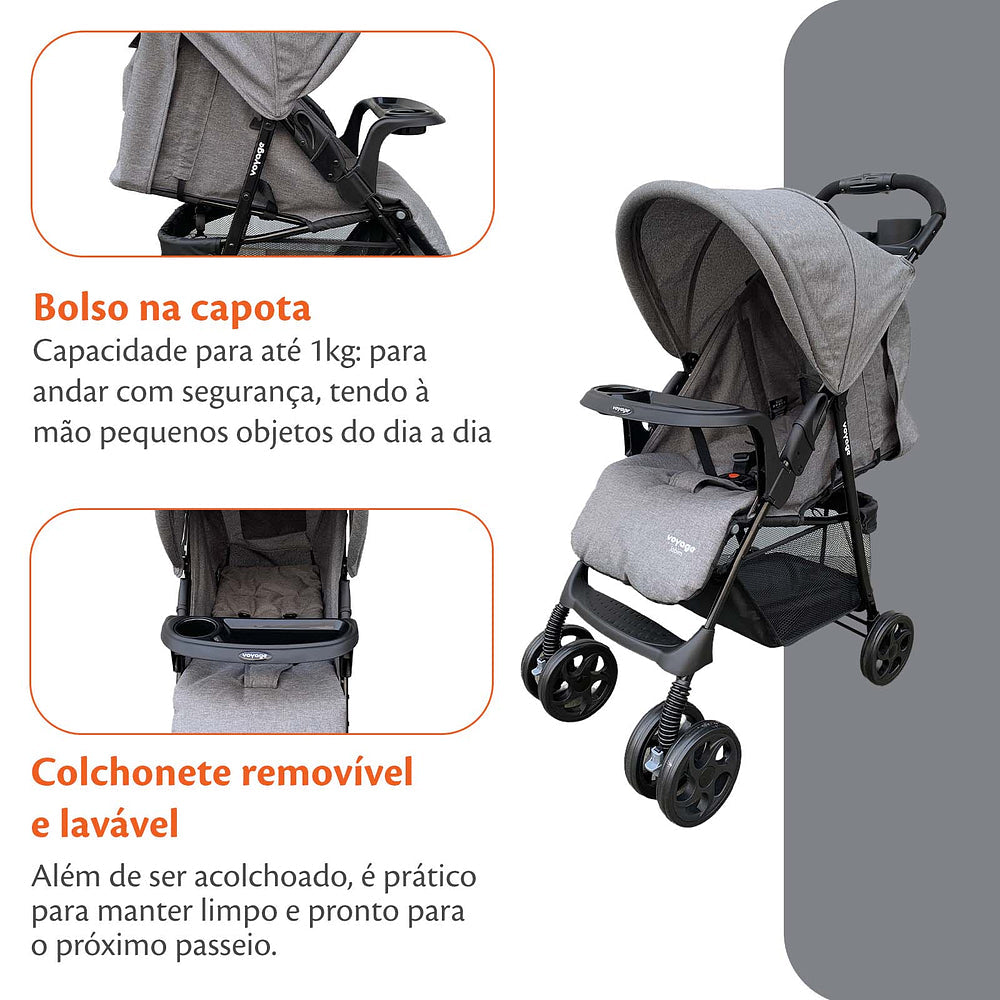 Carrinho de Bebê Jobim com Múltiplas Inclinações