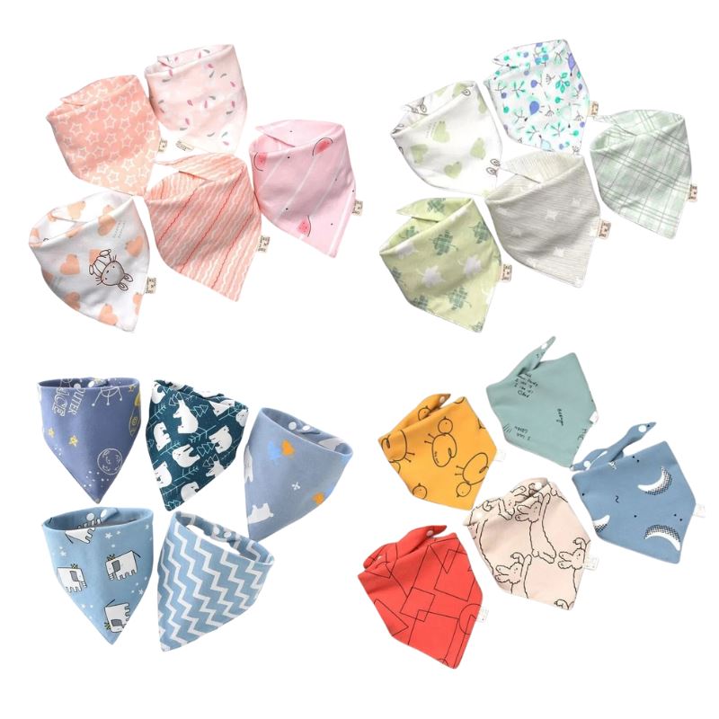 Bandana Babador para Bebê Bambino - Contém 5 peças