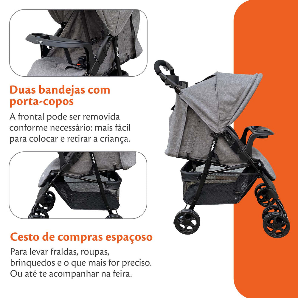 Carrinho de Bebê Jobim com Múltiplas Inclinações