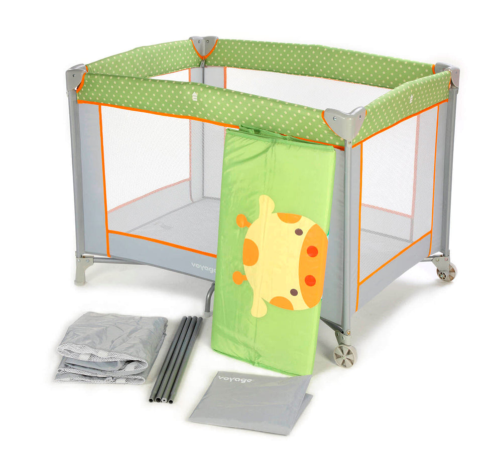 Berço Portátil Fit – 2 Alturas, Mosquiteiro e Rodas