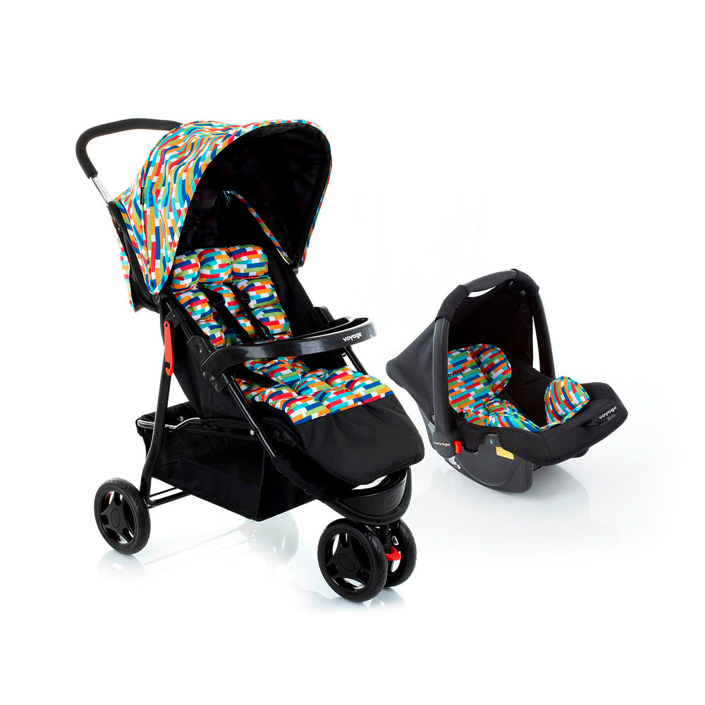 Travel System Delta Duo Pro (Conjunto de Carrinho 3 Rodas Reclinável + Bebê Conforto)