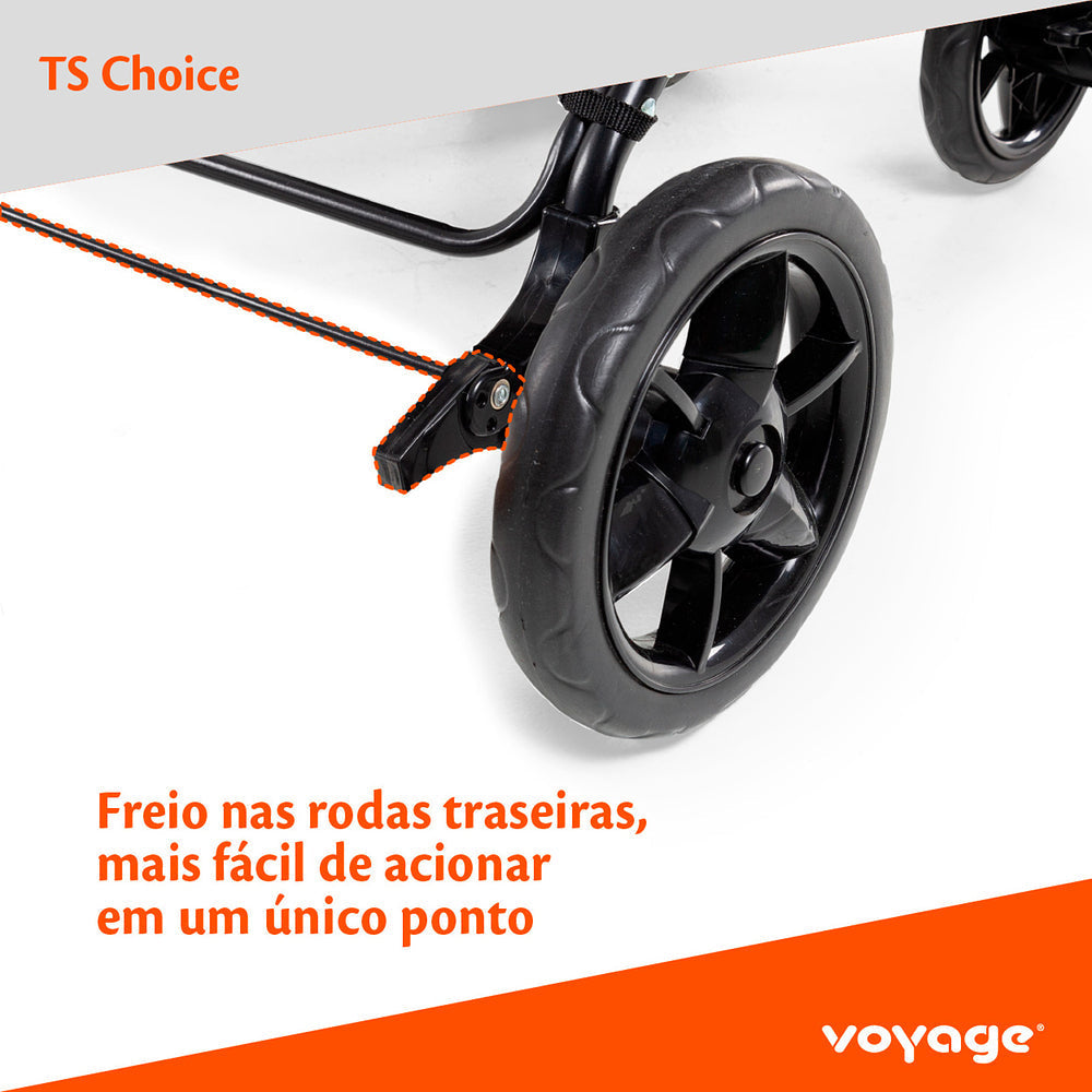 Travel System Choice Duo (Conjunto de Carrinho de Bebê Com Alça Reversível + Bebê Conforto)