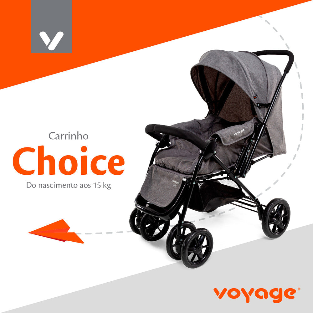 Carrinho De Bebê Choice Passeio Reversível e Retrátil